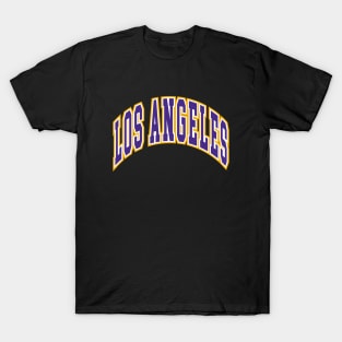 Los Angeles - Block Arch - Black Purple/Gold T-Shirt